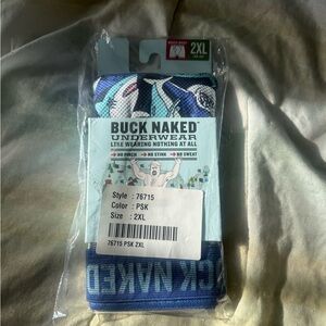 NWT Duluth Trading Co Buck Naked Men’s Boxer Briefs 2XL Blue Shark Print